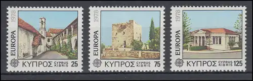Europaunion 1978 Zypern 484-486, Satz ** / MNH