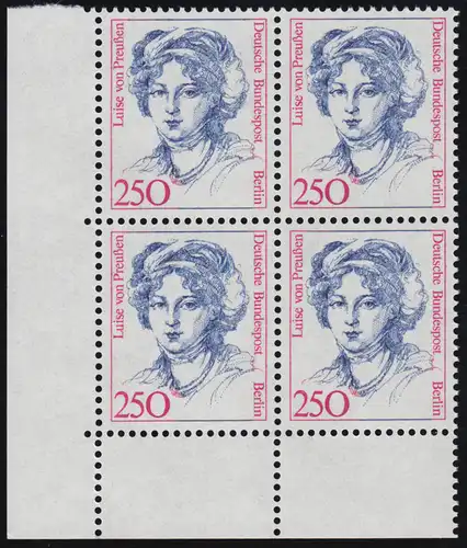 845 Frauen 250 Pf Eck-Vbl. ul ** postfrisch