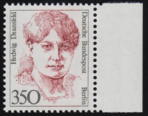 828 Frauen 350 Pf Seitenrand re. ** postfrisch