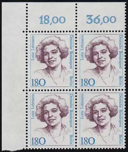 844 Frauen 180 Pf Eck-Vbl. ol ** postfrisch