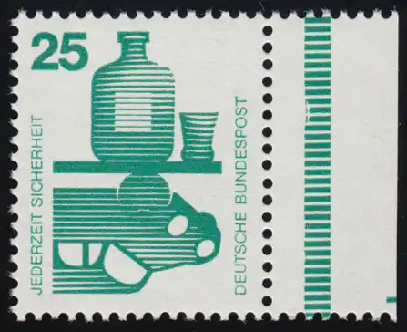 25 Pf aus MHB 15 Seitenrand mit Markierungsstrich unten rechts, postfrisch **