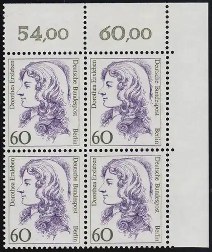 824 Frauen 60 Pf Eck-Vbl. or ** postfrisch