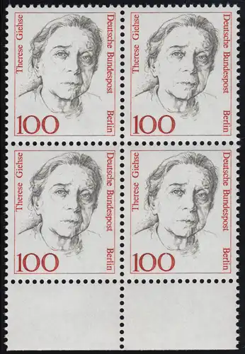 825 Frauen 100 Pf UR-Viererbl. ** postfrisch