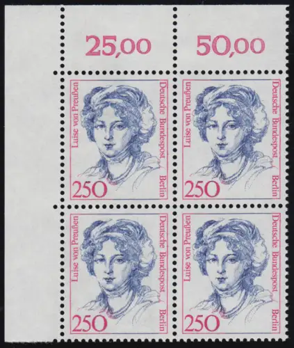 845 Frauen 250 Pf Eck-Vbl. ol ** postfrisch