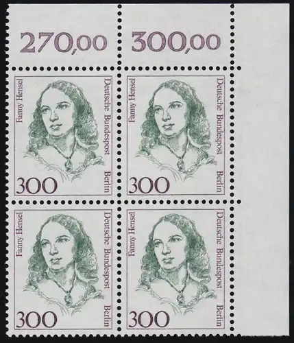 849 Frauen 300 Pf Eck-Vbl. or ** postfrisch