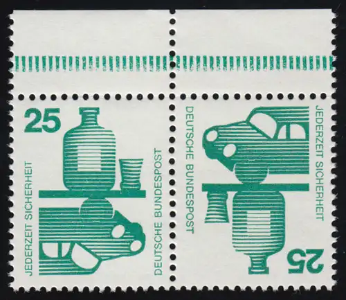 K10.1 ZD Unfall Kehrdruck 25 Pf. Randleiste durchgehend, postfrisch **