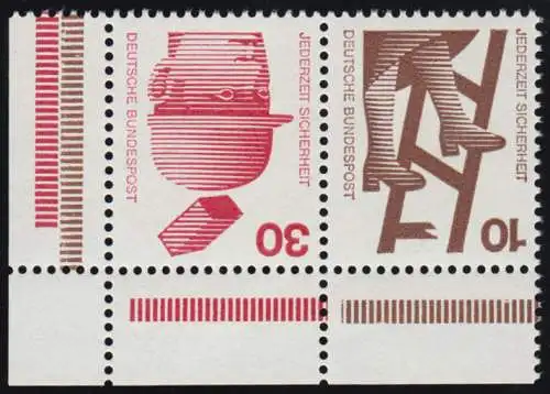 ER W 29.3.1 - 30-10 Pf de MHB 16, coin en bas à gauche (en tête), frais de port **