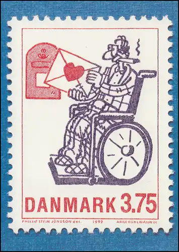 Danemark Carte postale P 286 figures de dessin animé 3,75 couronnes Kz. CP 5, ESSt 1992