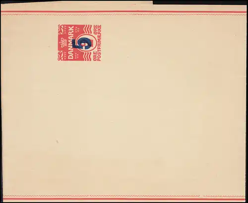 Dänemark Streifband S 14 Wertziffer 3 mit Aufdruck 5, mit Wz., ungebraucht