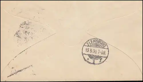 Dänemark Umschlag Krone mit Zepter und Schwert 8 Öre, MIDDELFART 15.9.1900