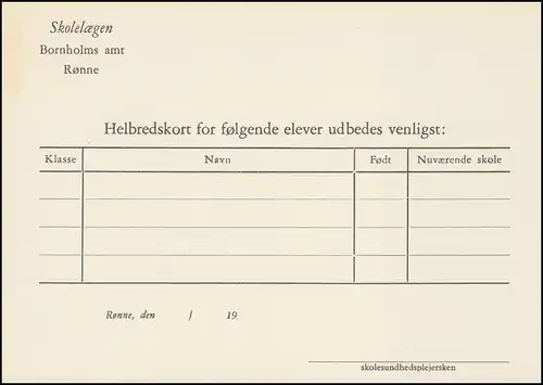 Dänemark Postkarte P 256 Frederik IX. 25 Öre, Kz. 204, Helbredskort **