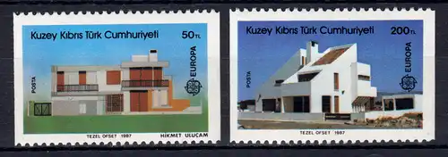 Europaunion 1987 Türkisch-Zypern 205-206C, waagerecht gezähnt, Satz ** / MNH
