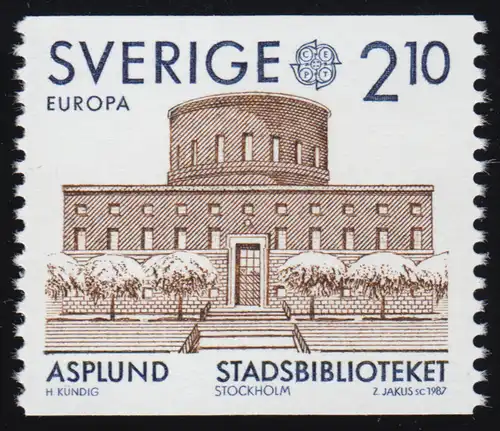 Union européenne 1987 Suède 1428A, verticalement d'une marque ** / MNH