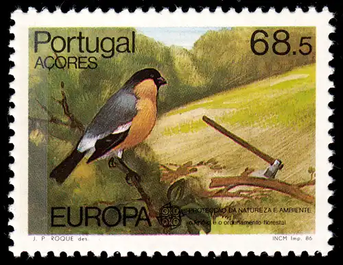 Europaunion 1986 Portugal-Azoren 376, Marke aus Block 7 ** / MNH