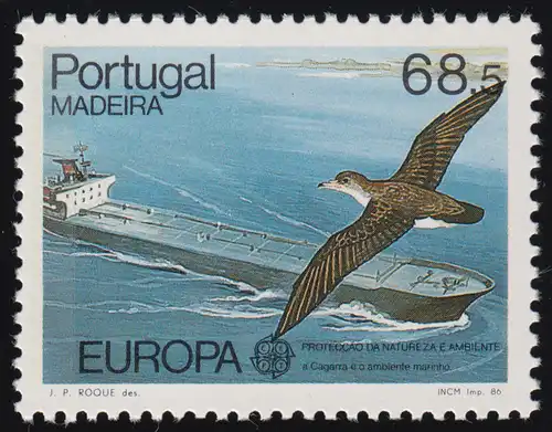 Europaunion 1986 Portugal-Madeira 106, Marke aus Block 7 ** / MNH