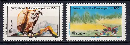 Europaunion 1986 Türkisch-Zypern 179-180, 2 Werte, Satz ** / MNH aus Block 5