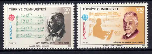 Union européenne 1985 Turquie 2706-2707, phrase ** / MNH
