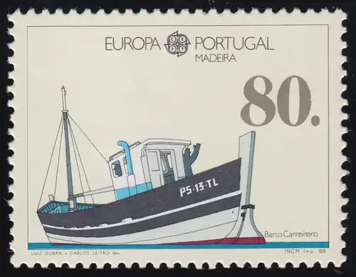 Europaunion 1988 Portugal-Madeira 118b, Marke ** / MNH aus Block 9