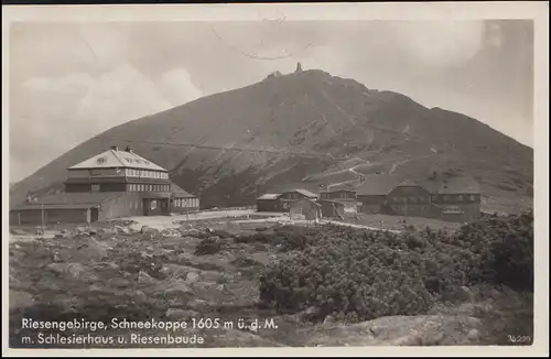 BS Service de renseignement militaire Hohenelbe sur AK Montagnes géantes Coppe-neige, GRAND AUPA 26.7.43