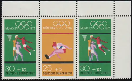 ER W 33 Olympia 30-25-30 en MHB, coin supérieur droit, frais de port **