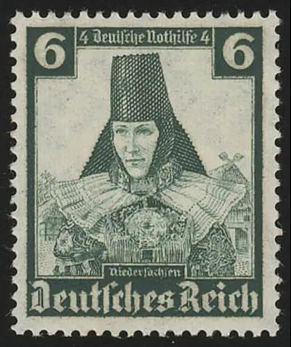 591 Nothilfe Volkstrachten Niedersachsen 6 Pf, postfrisch **