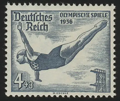 610 Olympische Sommerspiele 4+3 Pf Turmspringer, postfrisch **