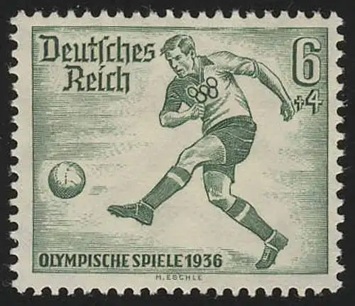 611 Olympische Sommerspiele 6+4 Pf Fußballspieler, postfrisch **