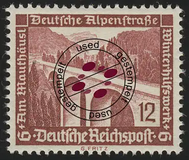 639 Winterhilfswerk Alpenstraße 12 Pf, gestempelt O