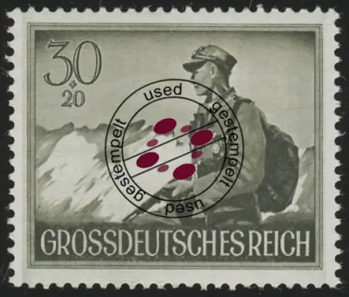 885y Héros de la commémoration Chasseurs de montagne 30 Pf O