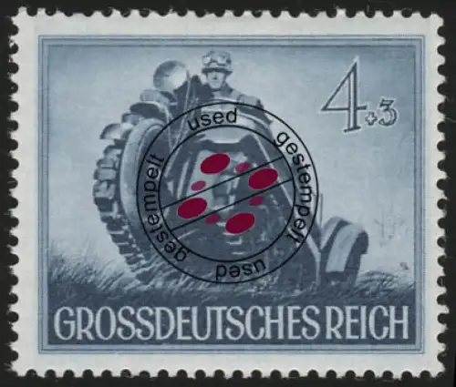 874y Heldengedenktag Kettenkrad 4 Pf, gestempelt O