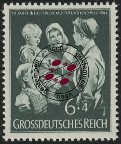 870 Mutter und Kind 6+4 Pf, gestempelt O