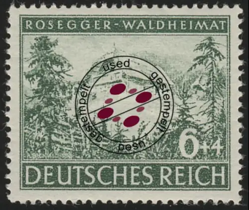 855 Peter Rosegger 6+4 Pf, gestempelt O