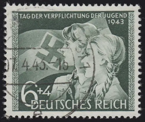 843 Tag der Verpflichtung der Jugend 1943, gestempelt O