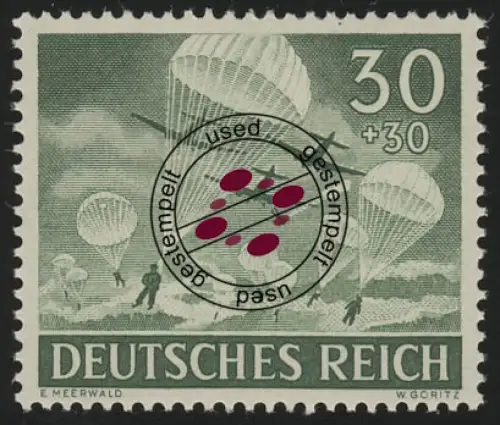 840x Tag der Wehrmacht und Heldengedenktag 30 Pf, gestempelt O