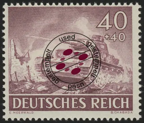841x Tag der Wehrmacht und Heldengedenktag 40 Pf, gestempelt O