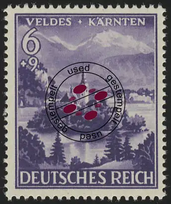 807 Eingliederung Veldes/Kärnten 6+9 Pf, gestempelt O