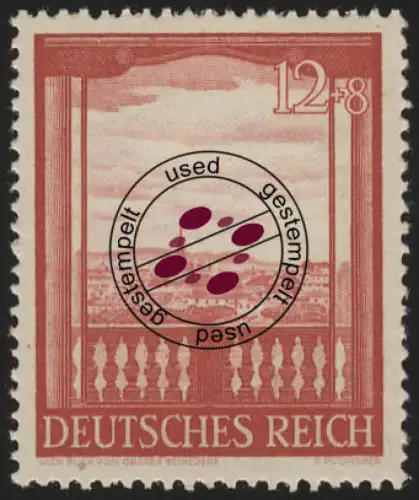 804 Wiener Messe Belvedere 12+8 Pf, gestempelt O