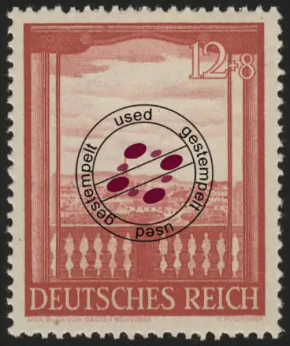 804 Wiener Messe Belvedere 12+8 Pf, gestempelt O