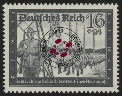 776 Kameradschaftsblock 16+24 Pf O