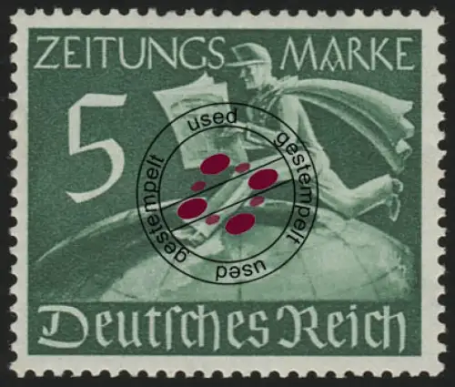 738Z Zeitungsmarke 5 Pf, gestempelt O