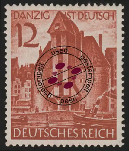 715 Wiedereingliederung Danzigs 12 Pf, gestempelt O
