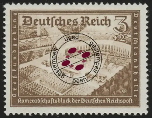 702 Kameradschaftsblock 3+2 Pf, gestempelt O