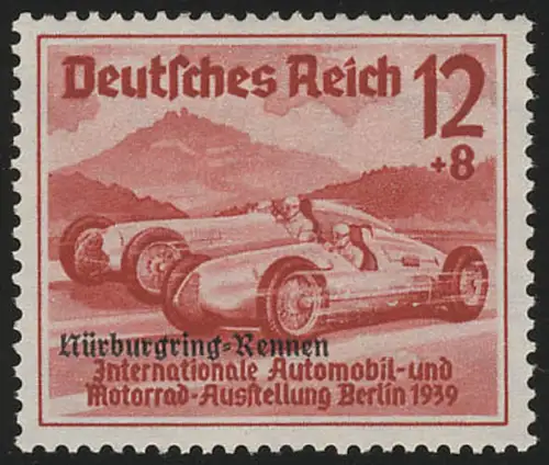 696 Nürburgring-Rennen 12+8 Pf, postfrisch ** geprüft