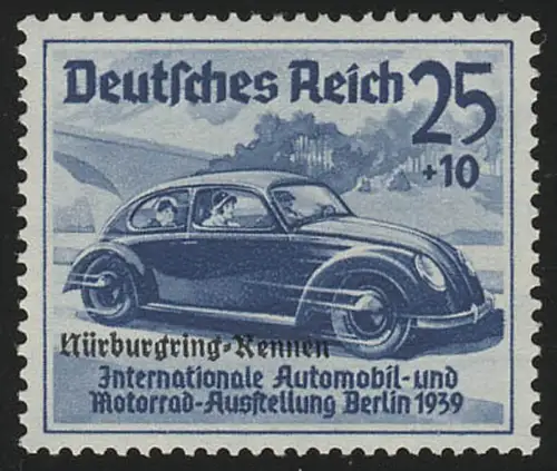 697 Nürburgring-Rennen 25+10 Pf, postfrisch ** geprüft