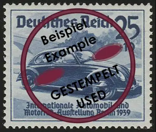 688 Automobil-Ausstellung 25+10 Pf, gestempelt O