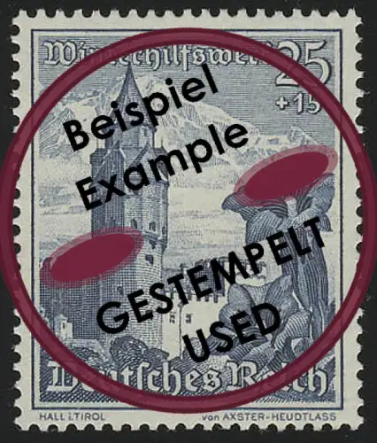 682 WHW Hall/Enzian 25+15 Pf, gestempelt O