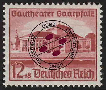 674 Saarpfalz 12+8 Pf, gestempelt O