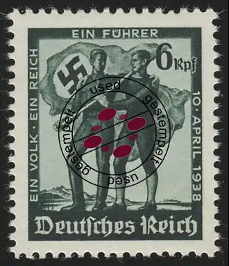 663 Volksabstimmung 1938, ohne WZ, O