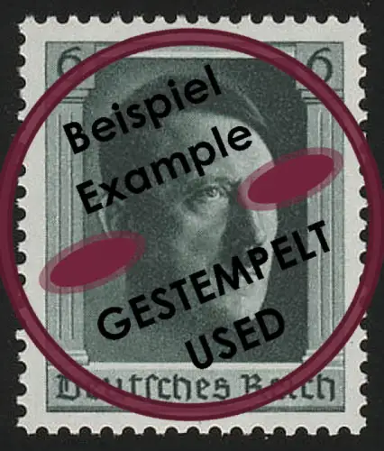 646 Adolf Hitler 6 Pf aus Block 7, gestempelt O