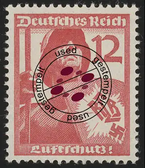 645 Luftschutz 12 Pf, gestempelt O